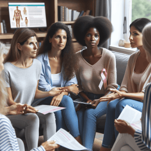 Mujeres hablando de cáncer de mama